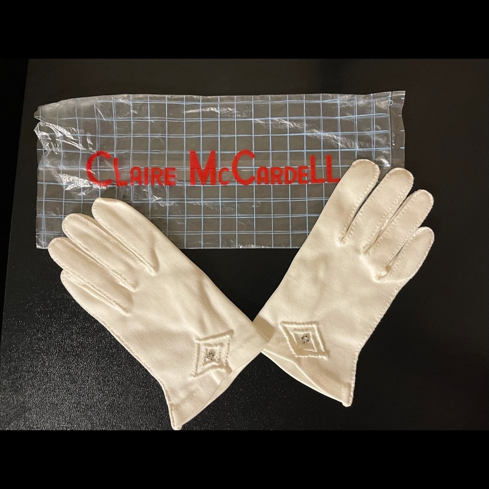 Vintage Claire McCardell white gloves authentic